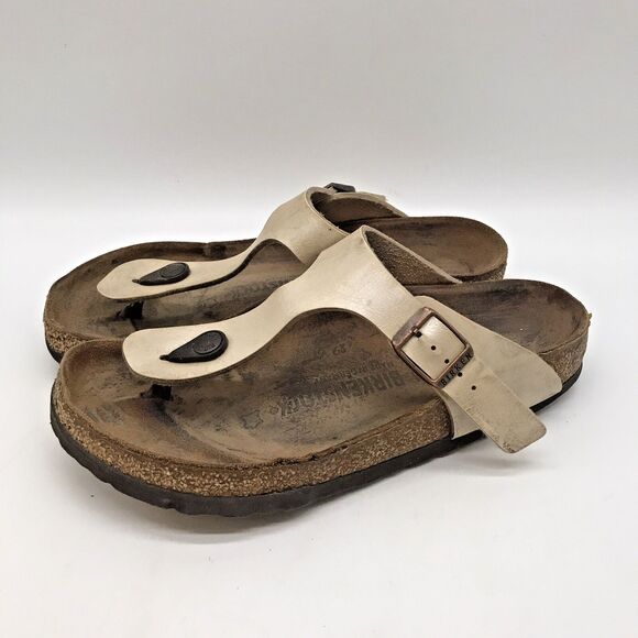 Birkenstock Gizeh Birko-Flor® Sandals Women's 6 - EU 37 Graceful Pearl Slip On - Picture 1 of 10